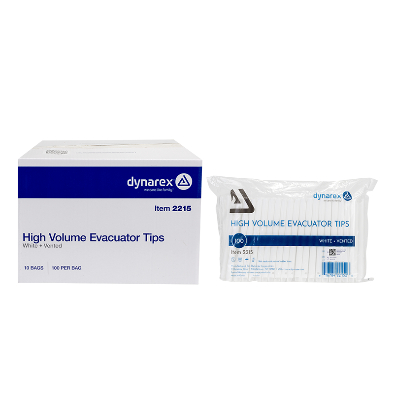 Dynarex-2215 High Volume Evacuator Tip White (10/100/cs)