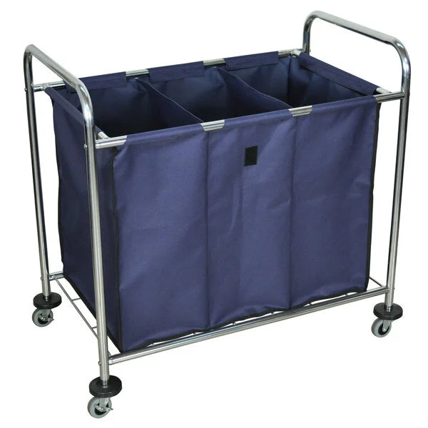 Luxor-HL15 7 Bushel 3-Compartment Industrial Laundry Cart with Dividers - 38 1/2" x 24 3/4" x 36 1/2"