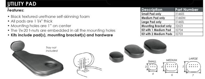 Therafin-32703-Elbow Stops w/ Pad, Mounting Bracket & Hardware, Pair