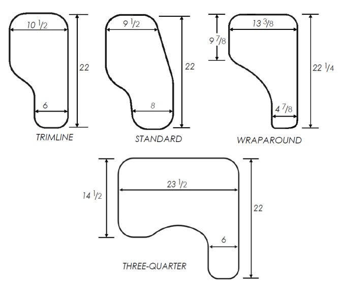 Therafin-30306-Bandeja media acolchada estándar con soporte de canal de acero y portavasos, abatible hacia la izquierda 