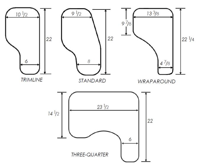 Bandeja Therafin de media altura, transparente, 3/8", Trimline con soporte de canal de acero Permobil, abatible