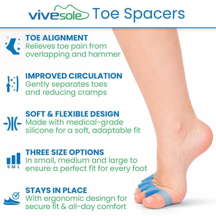 Vive Health-INS1059BLUS Ergonomic Toe Separators - Small