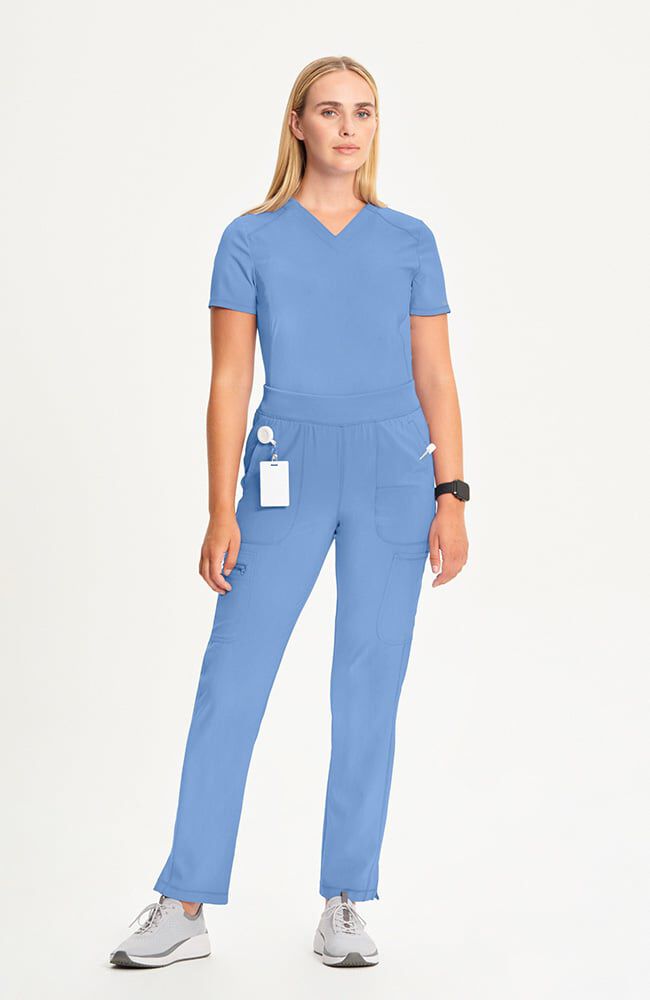 Infinity Women's Mid Rise Tapered Leg Pull-On Scrub Pant - Petite