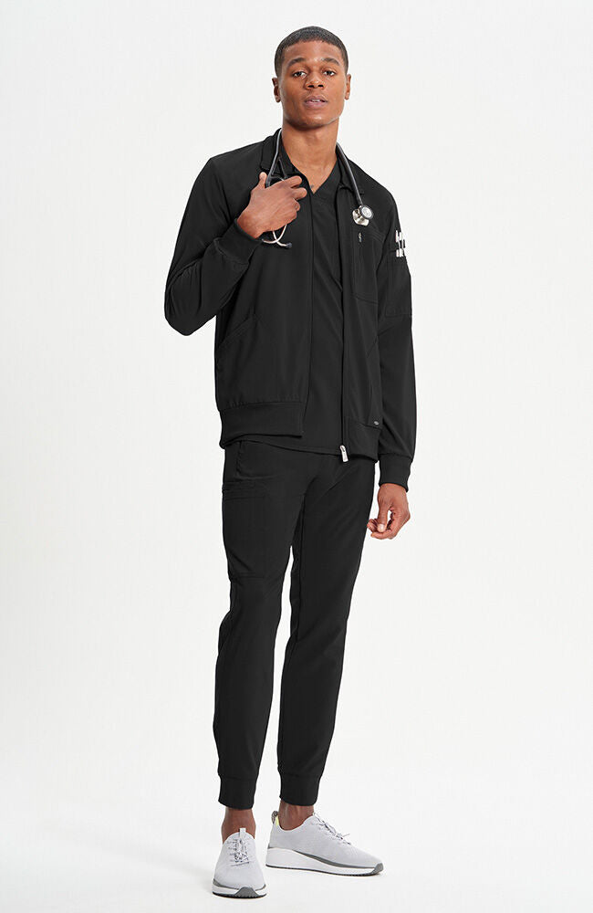Infinity Men's Zip Front Rib Panel Scrub Jacket