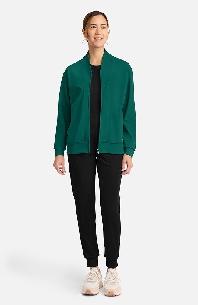 Cherokee Medical Achieve Women's 2-Pocket Shawl Collar Warm Up Scrub Jacket