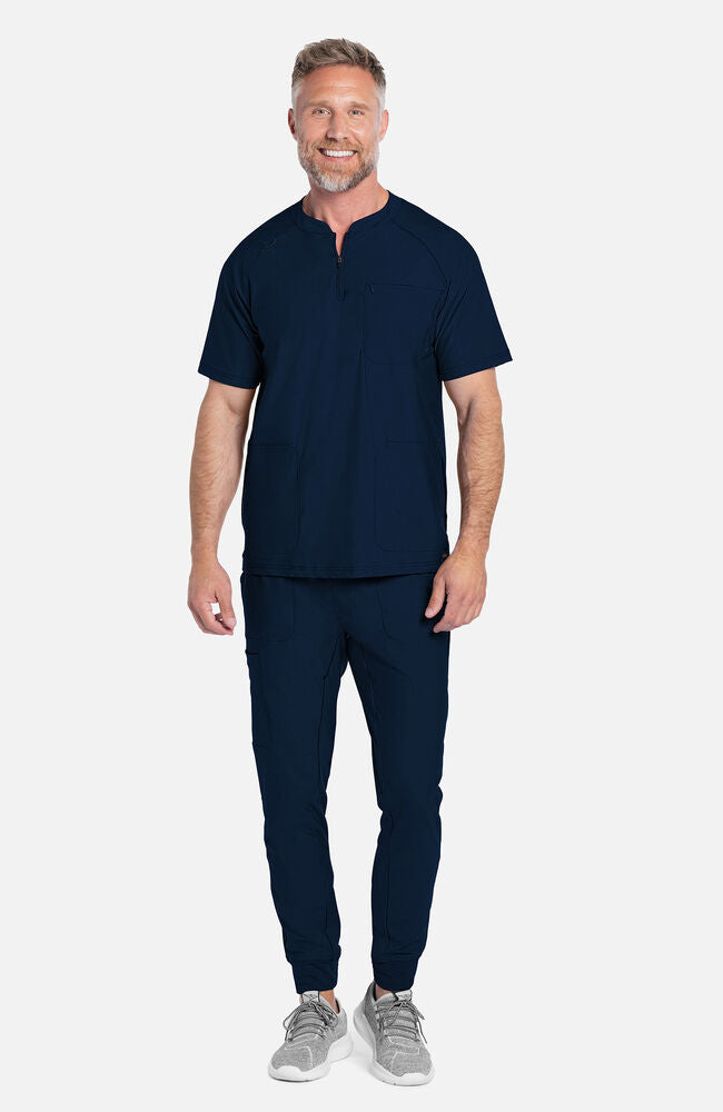 Cherokee Medical FORM Men's Quarter Zip Henley Scrub Top