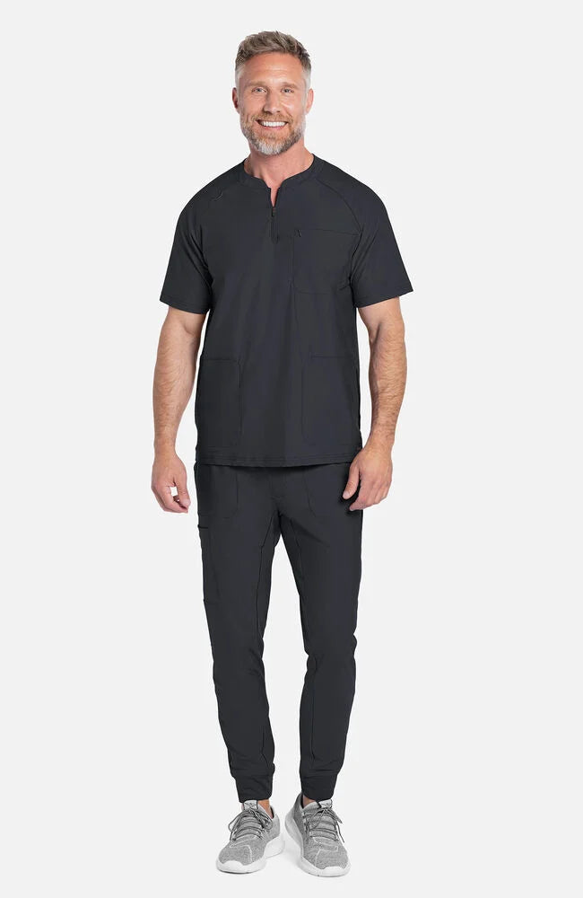 Cherokee Medical FORM Men's Quarter Zip Henley Scrub Top