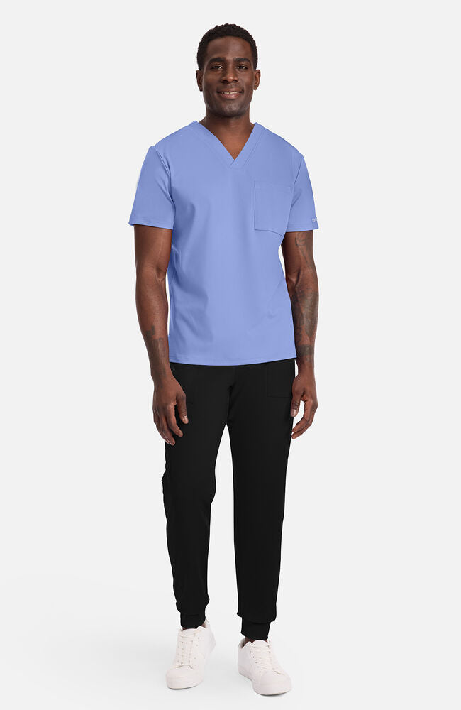 Cherokee Medical Achieve Men's 1-Pocket STRETCH V-Neck Knit Scrub Top