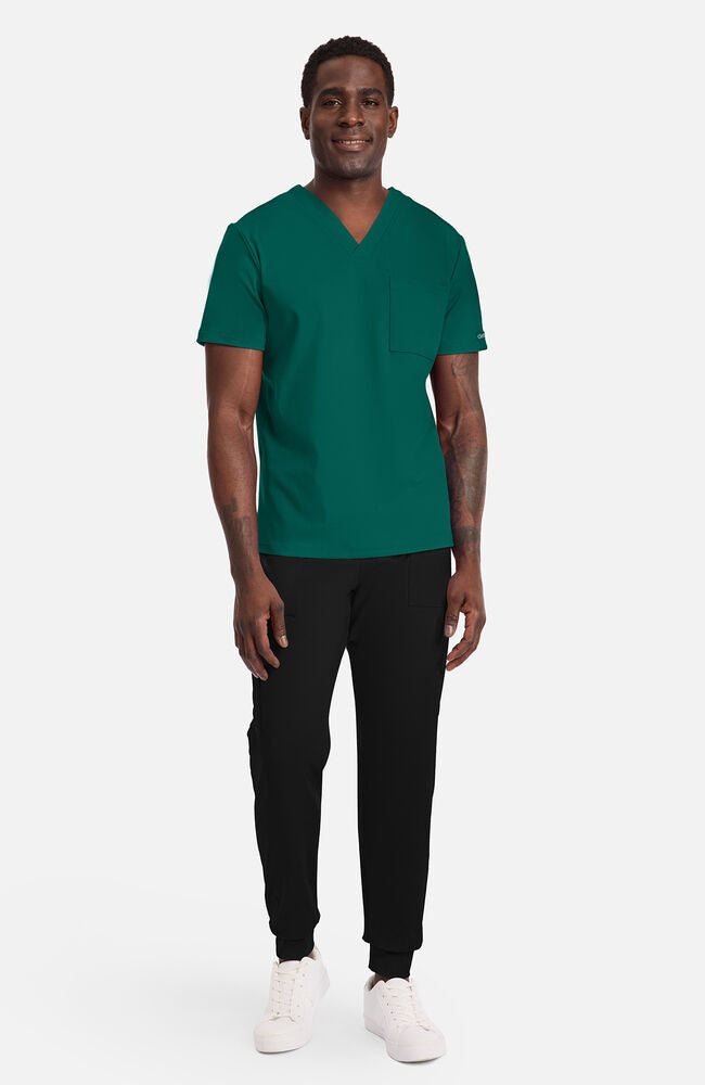 Cherokee Medical Achieve Men's 1-Pocket STRETCH V-Neck Knit Scrub Top