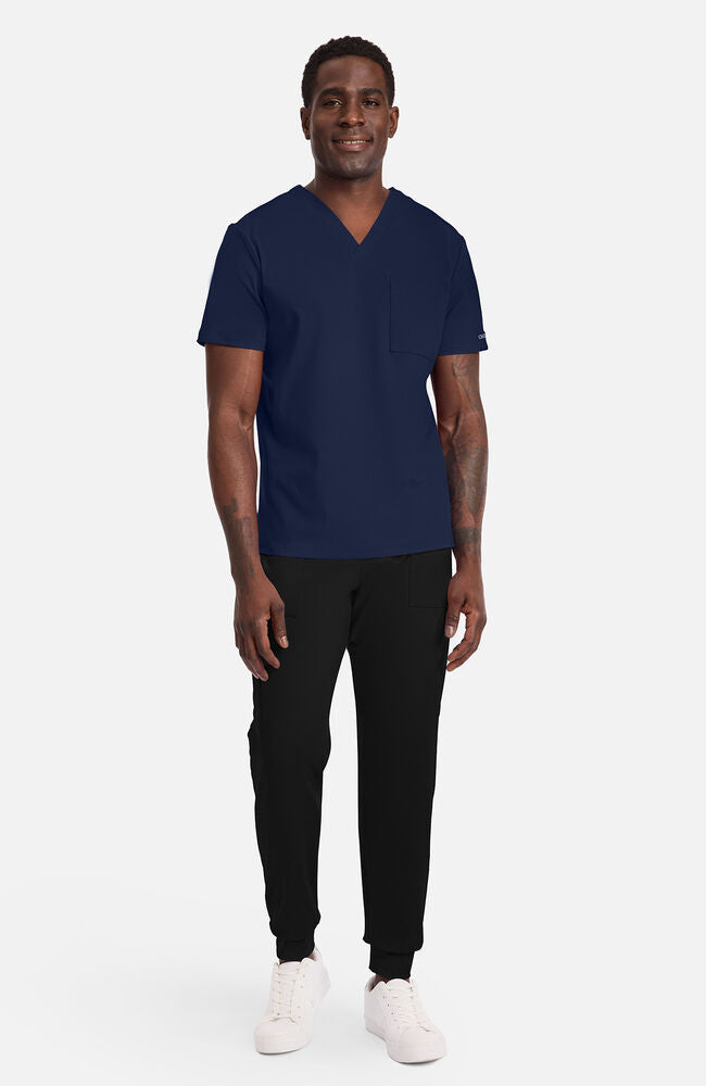Cherokee Medical Achieve Men's 1-Pocket STRETCH V-Neck Knit Scrub Top