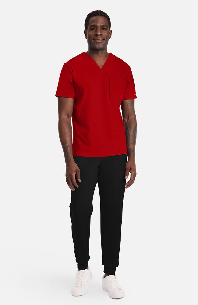 Cherokee Medical Achieve Men's 1-Pocket STRETCH V-Neck Knit Scrub Top