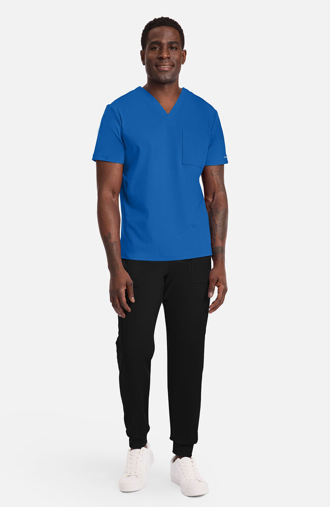 Cherokee Medical Achieve Men's 1-Pocket STRETCH V-Neck Knit Scrub Top