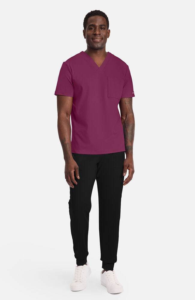 Cherokee Medical Achieve Men's 1-Pocket STRETCH V-Neck Knit Scrub Top