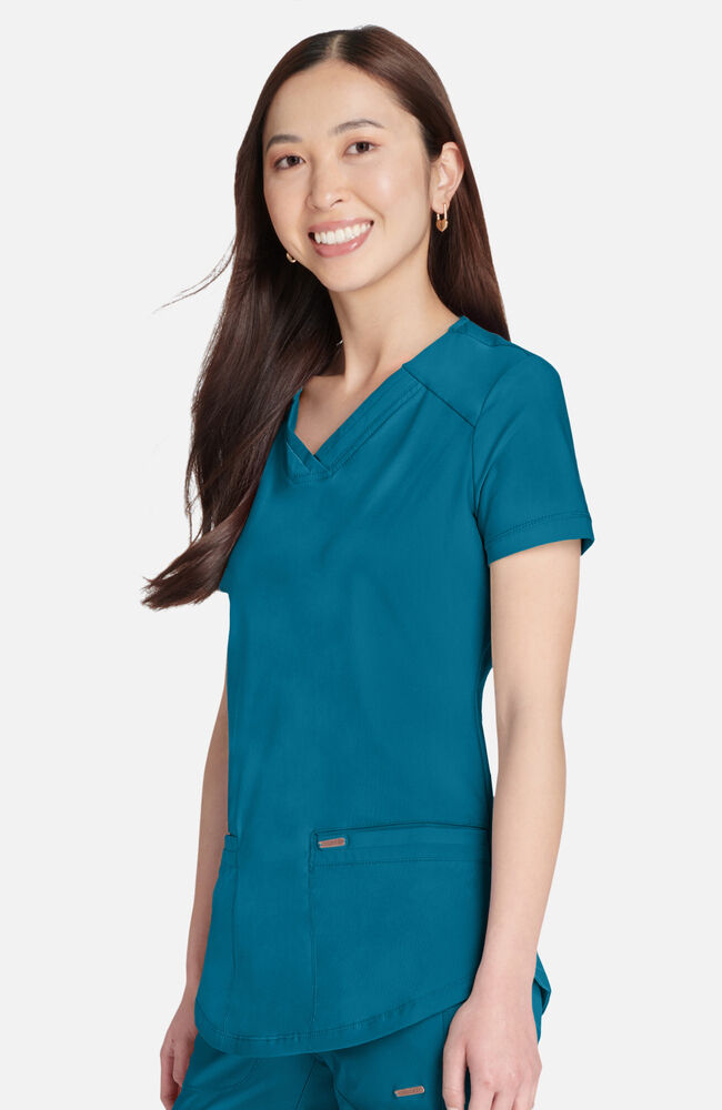 Cherokee Medical FORM Women's Curved Hemline V-Neck Scrub Top