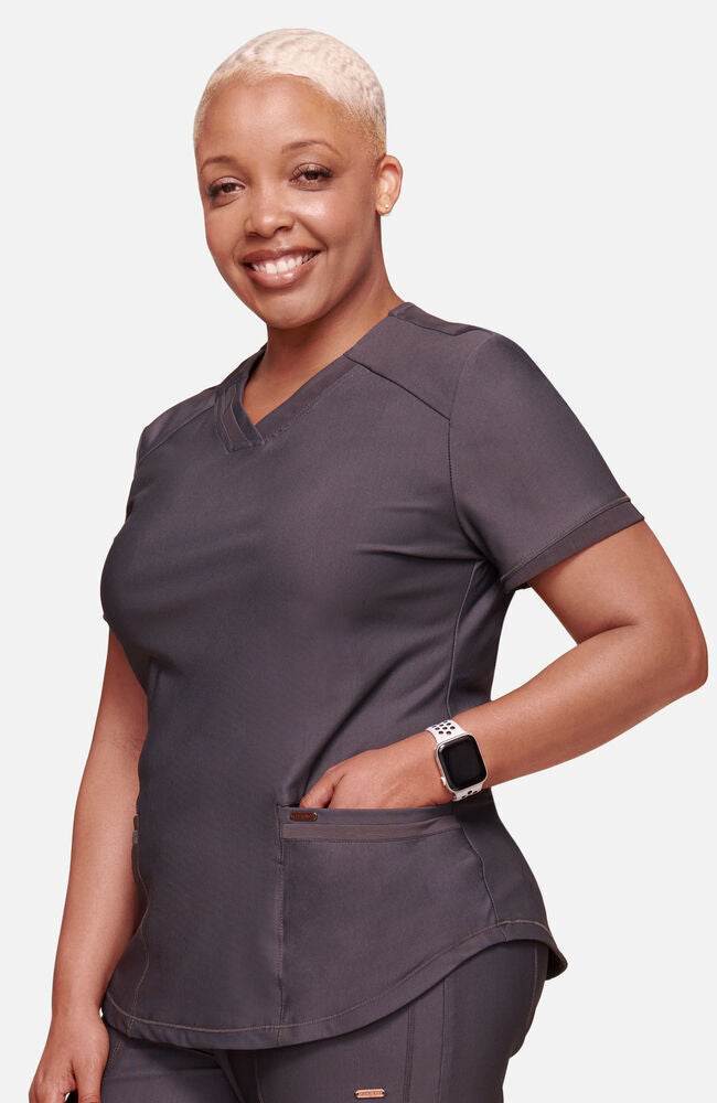 Cherokee Medical FORM Women's Curved Hemline V-Neck Scrub Top