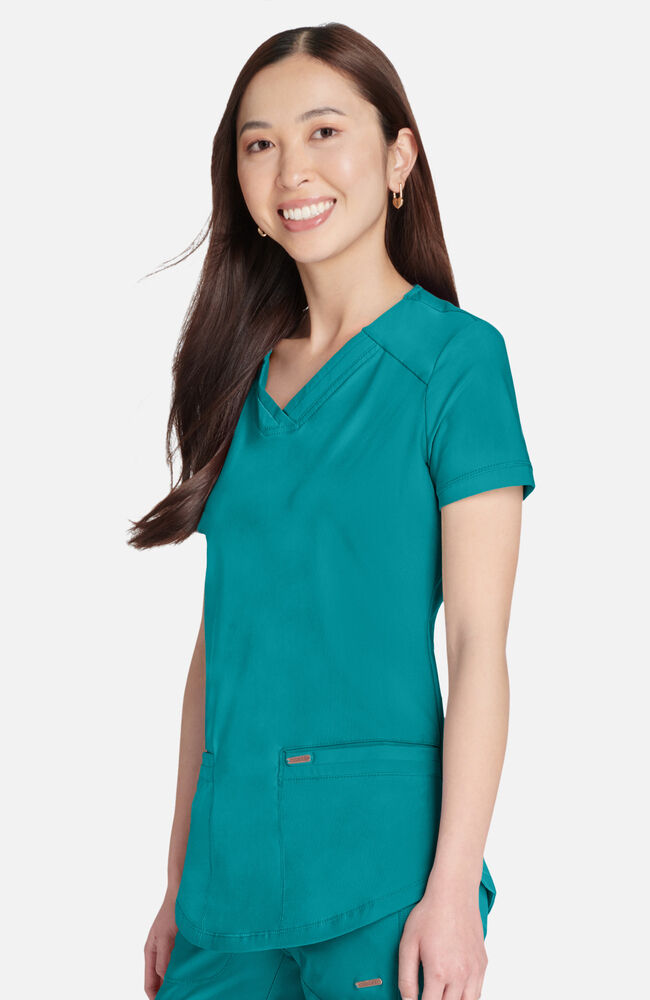Cherokee Medical FORM Women's Curved Hemline V-Neck Scrub Top