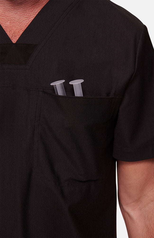 Cherokee Medical FORM Men's Mesh Panel Chest Pocket V-Neck Scrub Top