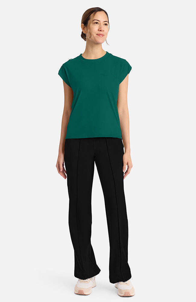 Cherokee Medical Achieve Women's 1-pocket Tuck-In Chest Pocket Crew Neck Scrub Top