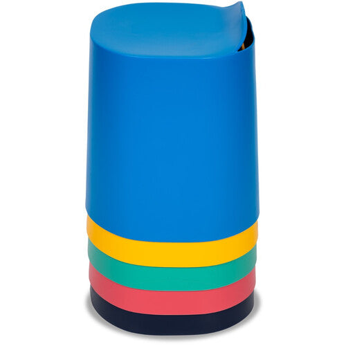 Luxor-STKSTOOL 5 TailFin Plastic Stackable Stools (Navy Cobalt Yellow Raspberry Jade)