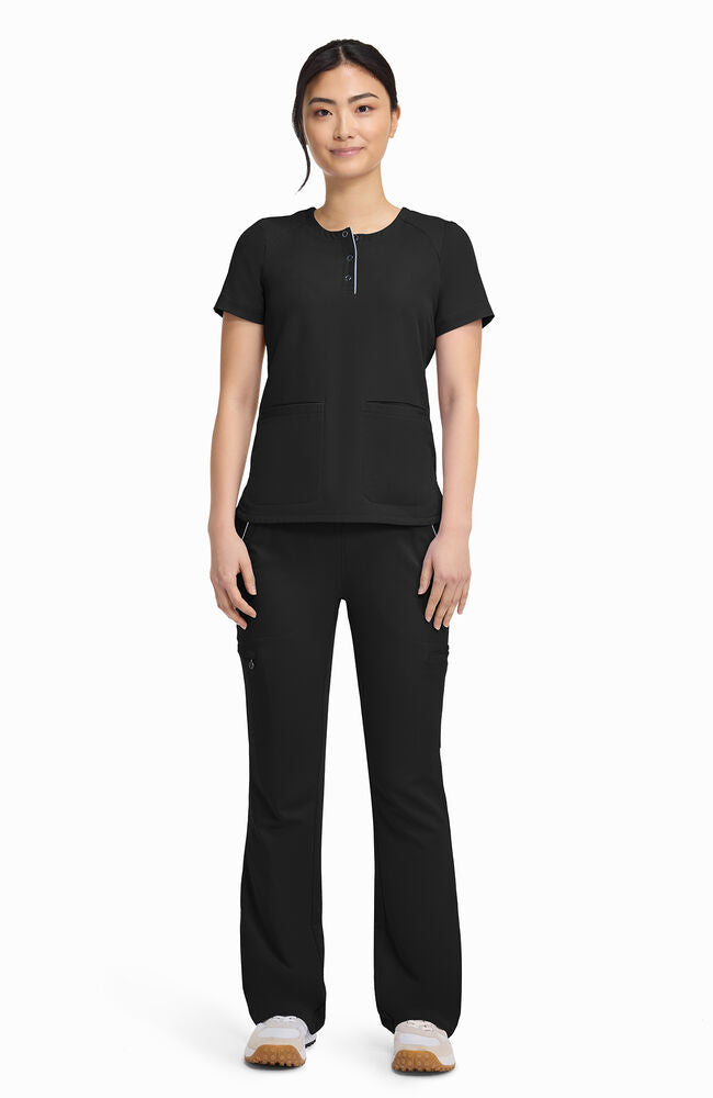 360 by Healing Hands Women's Joy Henley Crew Neck Scrub Top