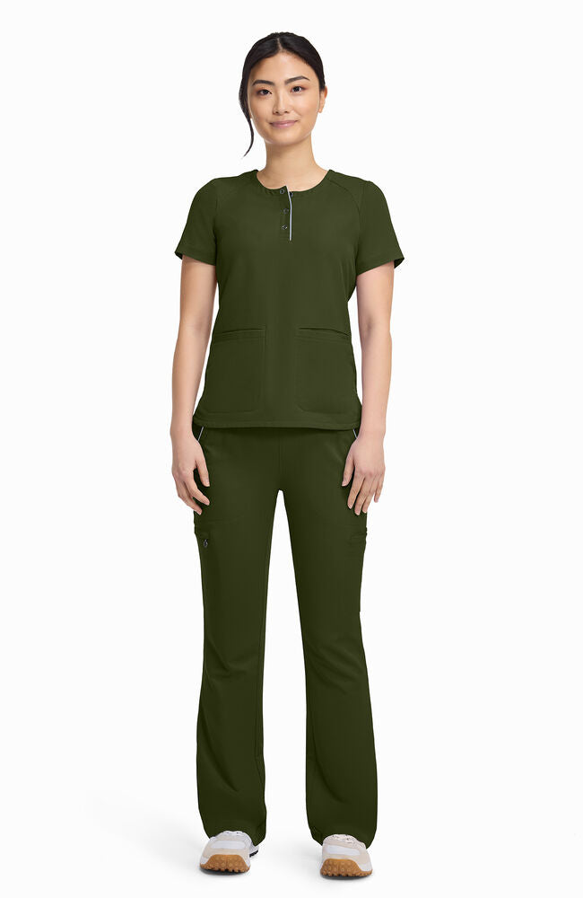 360 by Healing Hands Women's Joy Henley Crew Neck Scrub Top