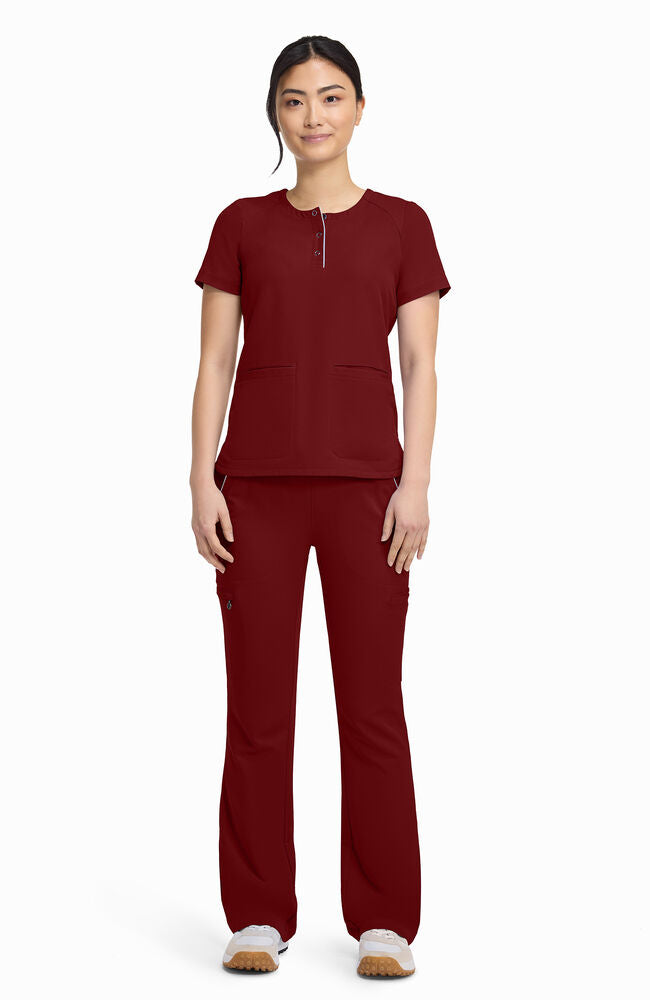 360 by Healing Hands Women's Joy Henley Crew Neck Scrub Top