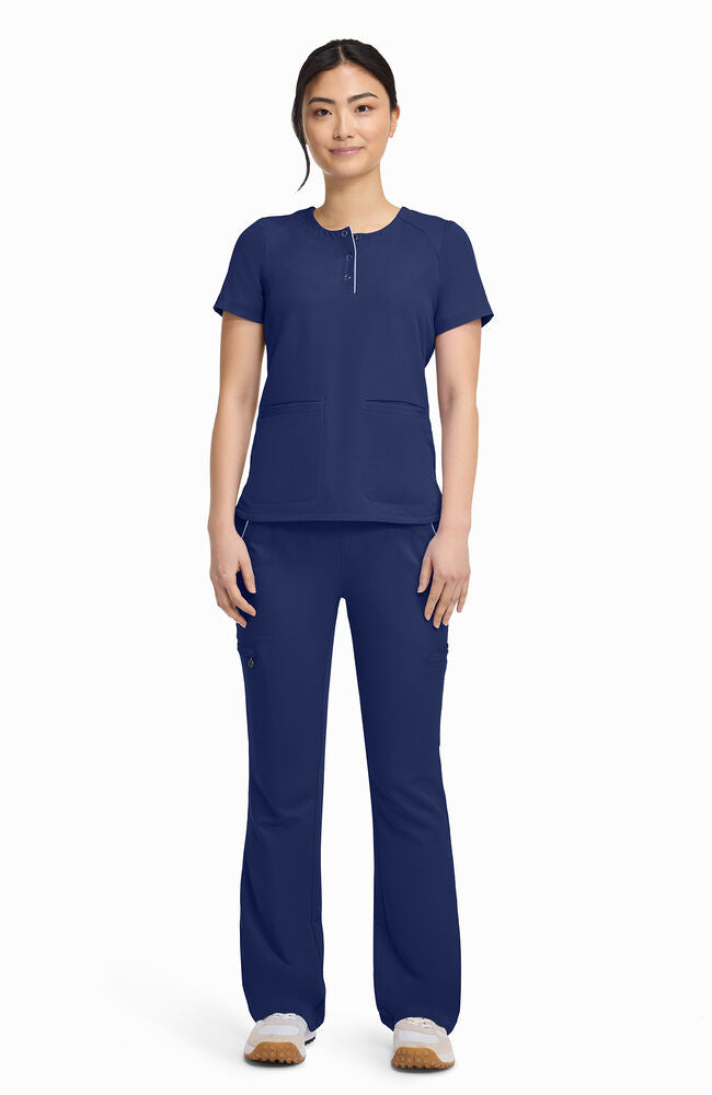 360 by Healing Hands Women's Joy Henley Crew Neck Scrub Top