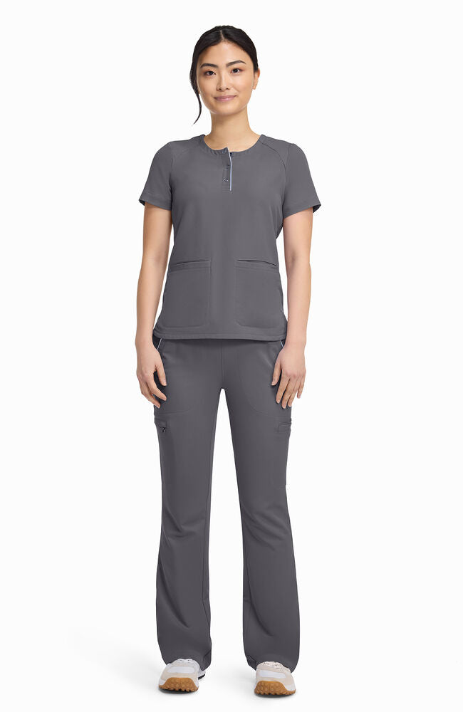 360 by Healing Hands Women's Joy Henley Crew Neck Scrub Top