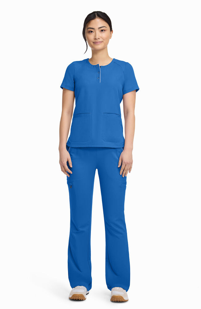 360 by Healing Hands Women's Joy Henley Crew Neck Scrub Top