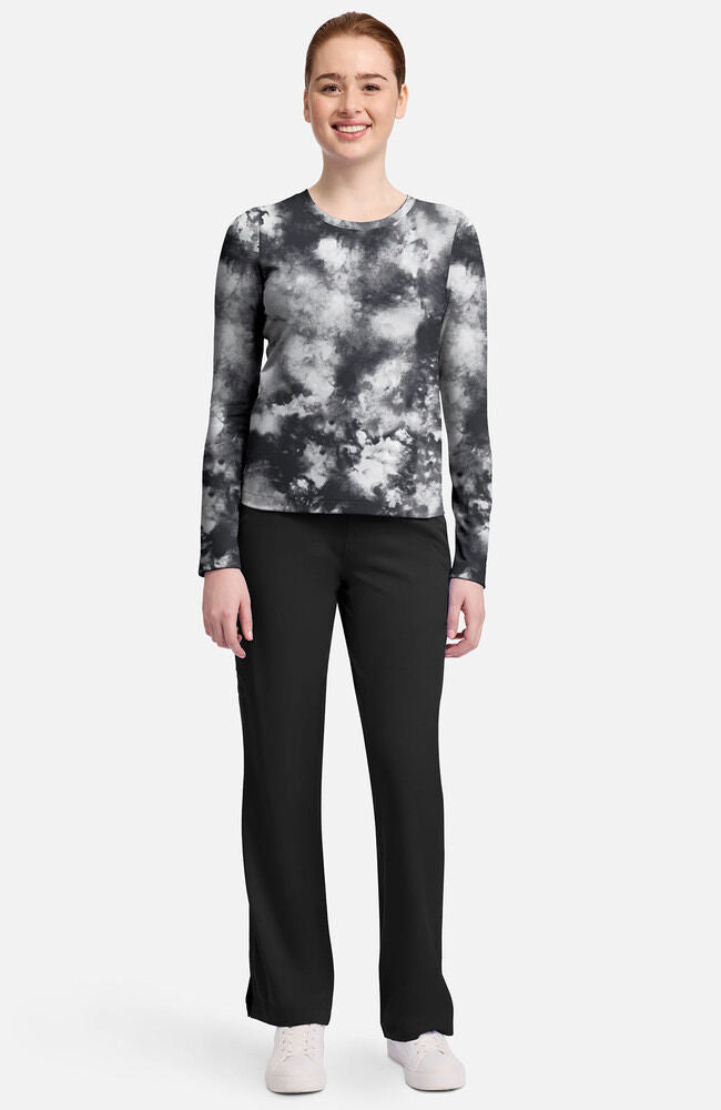 Purple Label by Healing Hands Women's Melissa Tie-Dye Print Underscrub Tee