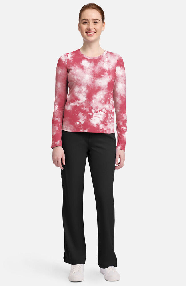 Purple Label by Healing Hands Women's Melissa Tie-Dye Print Underscrub Tee