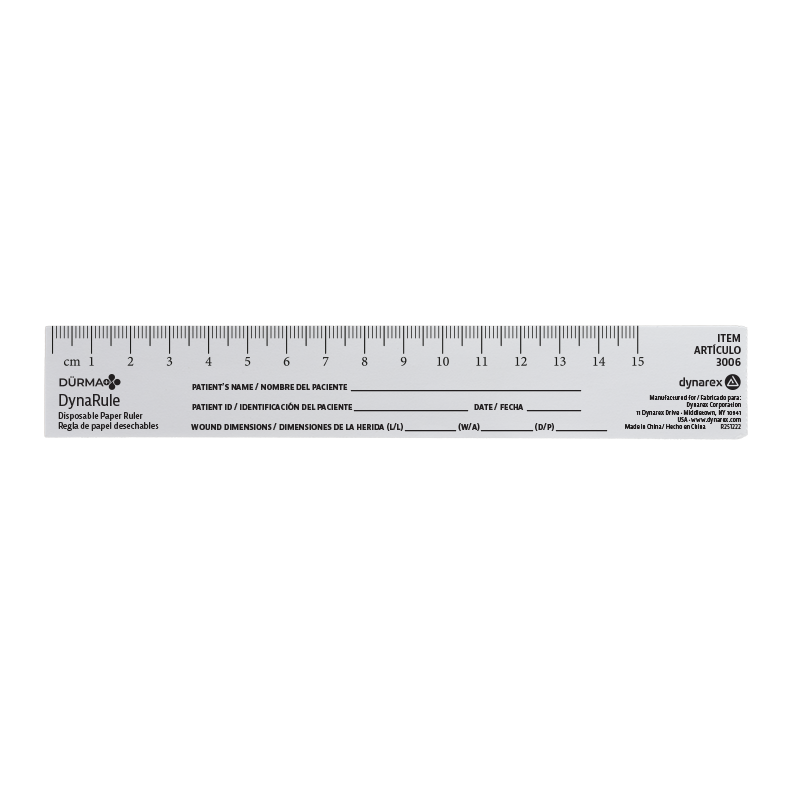 Dynarex-3006 DynaRule Disposable Paper Ruler (25 sheets/pad, 10 pads/case)