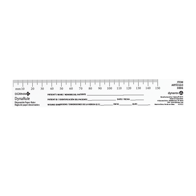 Dynarex-3006 DynaRule Disposable Paper Ruler (25 sheets/pad, 10 pads/case)