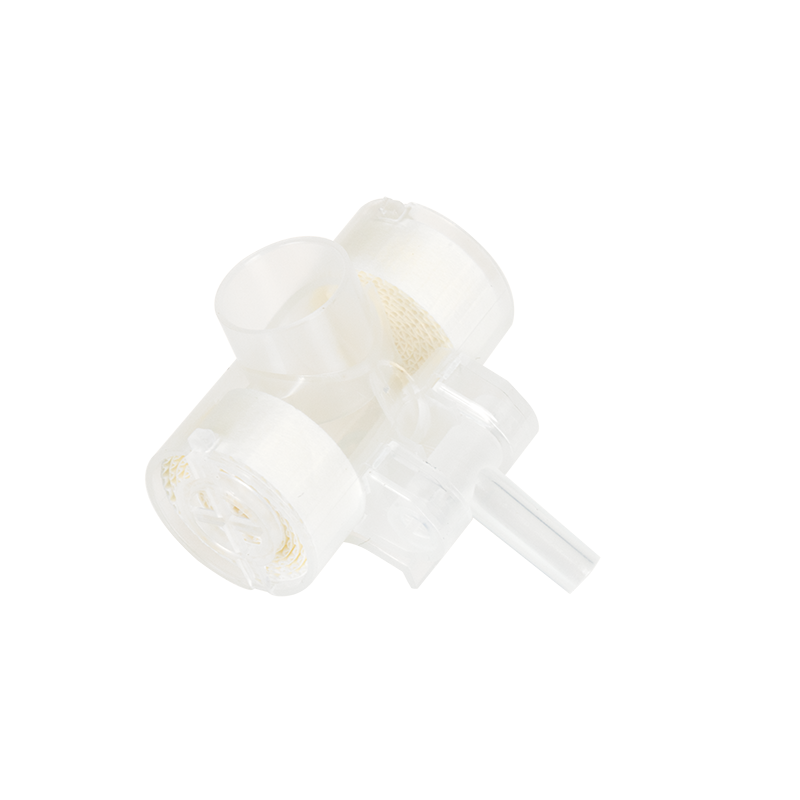 Dynarex 30303 Heat Moisture Exchanger (HME) 1500 Tracheostomy, Adult T-Shape HME w/ Swivel Oxygen Port (50/cs)