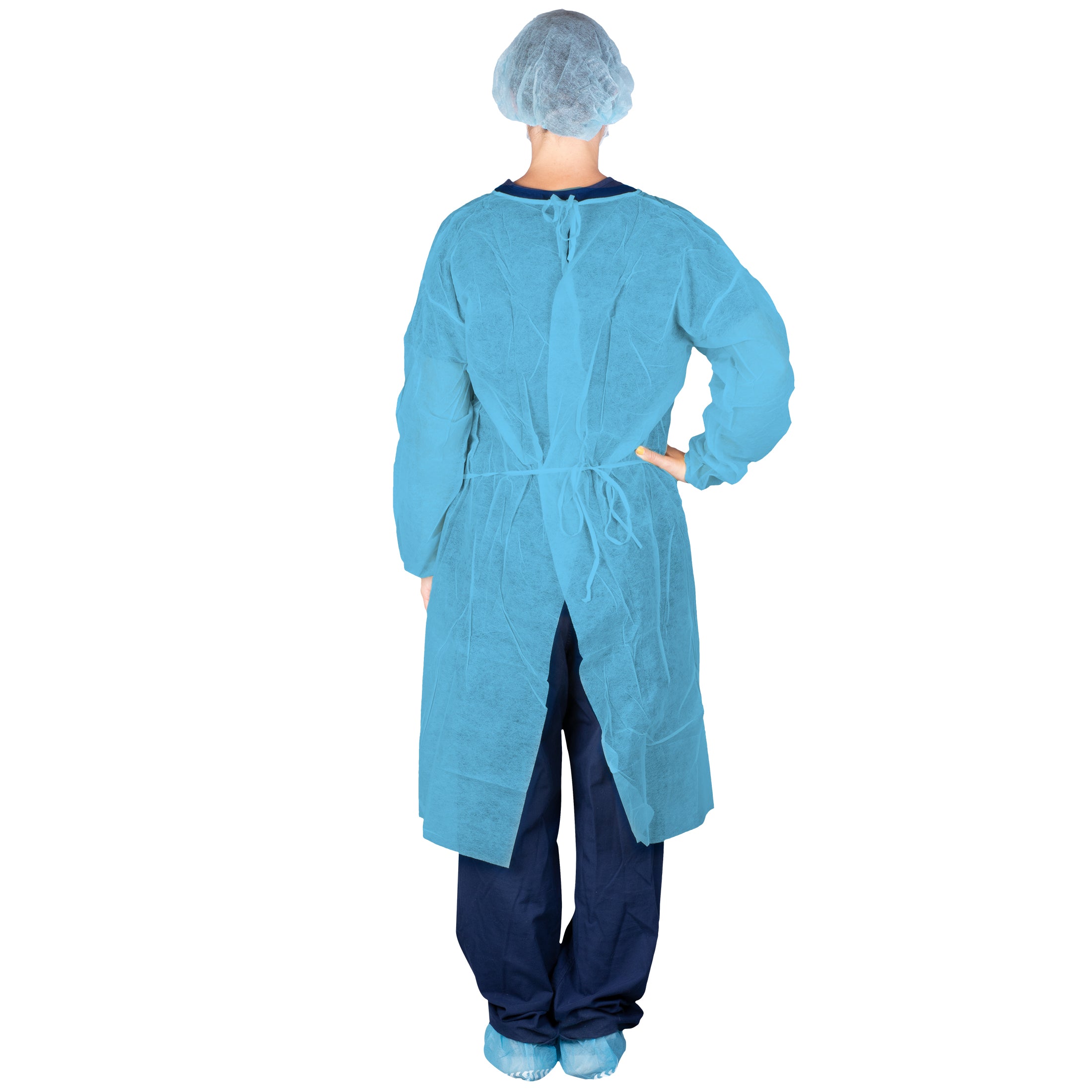 Dukal Corporation-303BL Isolation Gown, Poly Coated, Impervious, Blue (10/bg, 5 bg/cs)