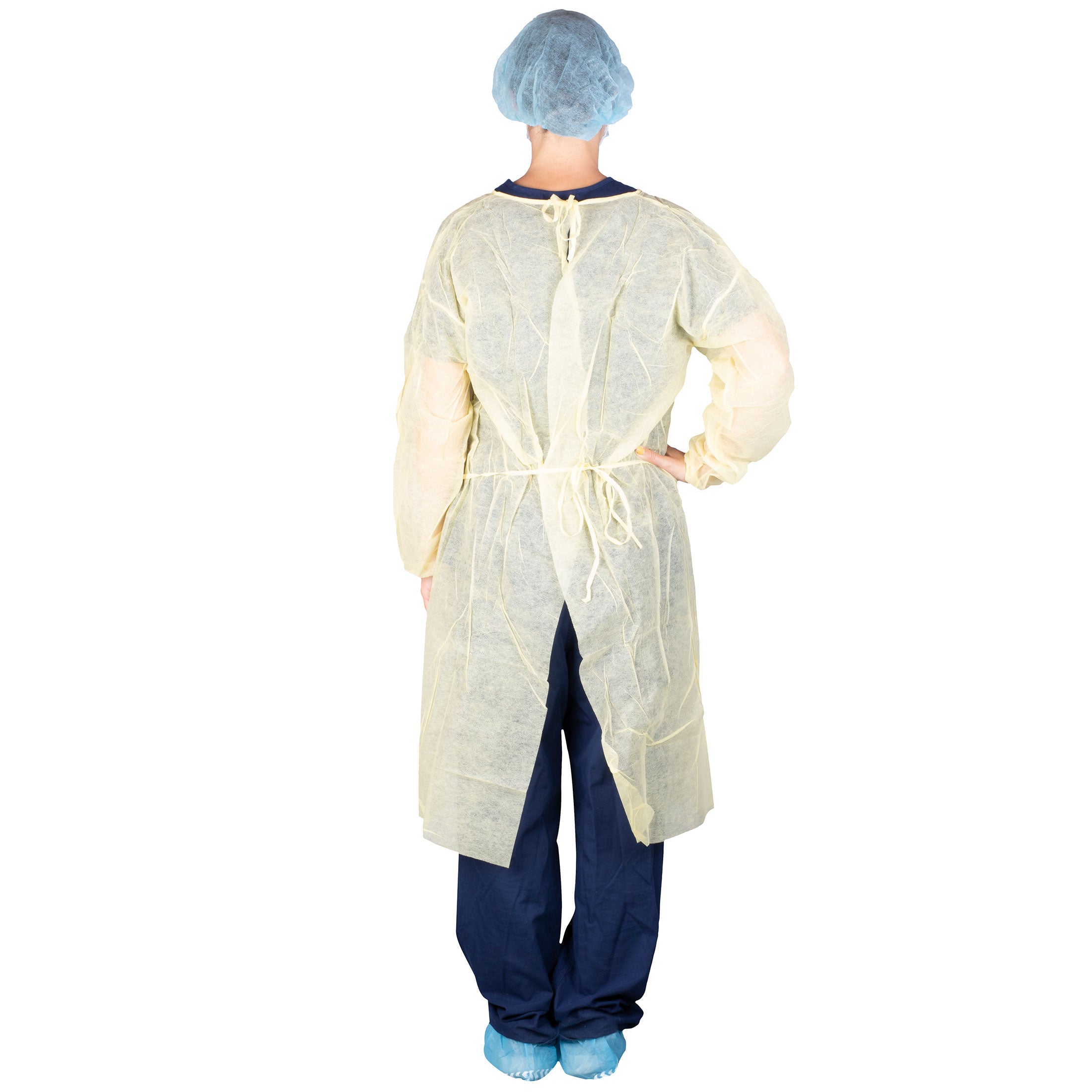 Dukal Corporation-303 Isolation Gown, Poly Coated, Impervious, Yellow (10/bg, 5 bg/cs ,36 cs/plt)