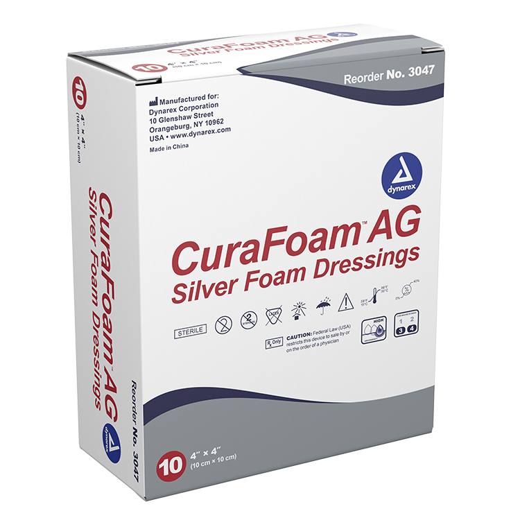 Dynarex-3047 CuraFoam AG Silver Foam Dressings