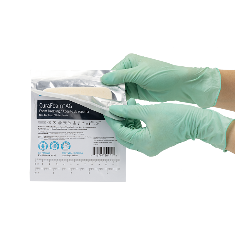 Dynarex-3047 CuraFoam AG - Foam Dressing 4" x 4" (10/10/cs)