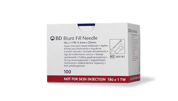 BD-305181 Needle, 18G x 1" Blunt Fill, 100/pk, 10 pk/cs (Continental US Only)