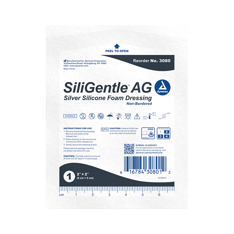 Dynarex SiliGentle - Silver Silicone Foam Dressing