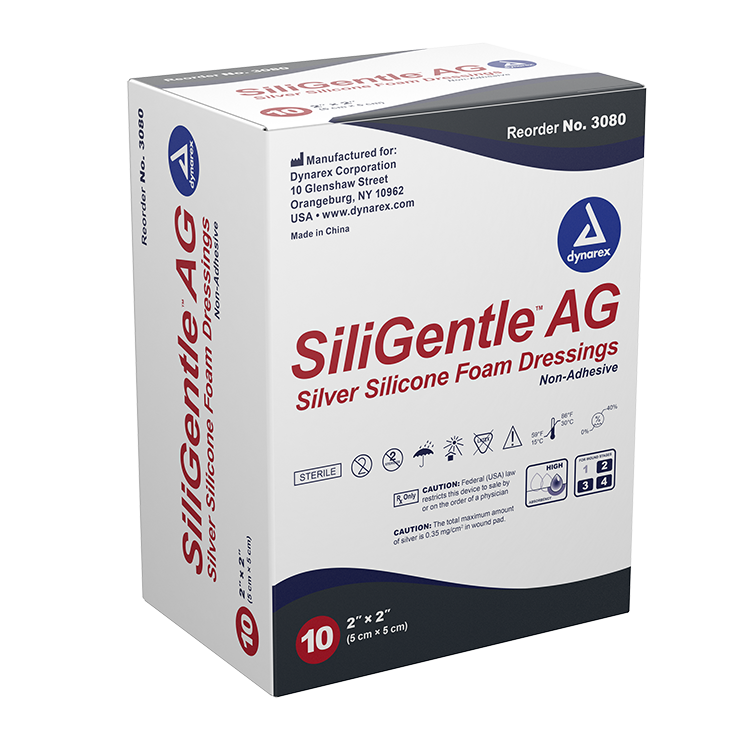 Dynarex SiliGentle - Silver Silicone Foam Dressing