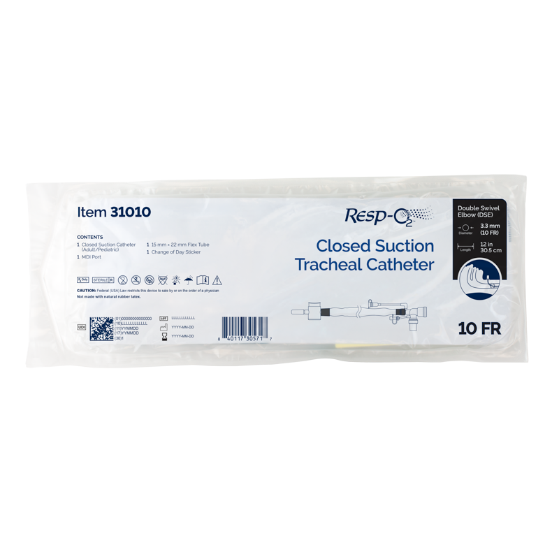 Dynarex Closed Suction Tracheal Catheter w/ Double Swivel Elbow