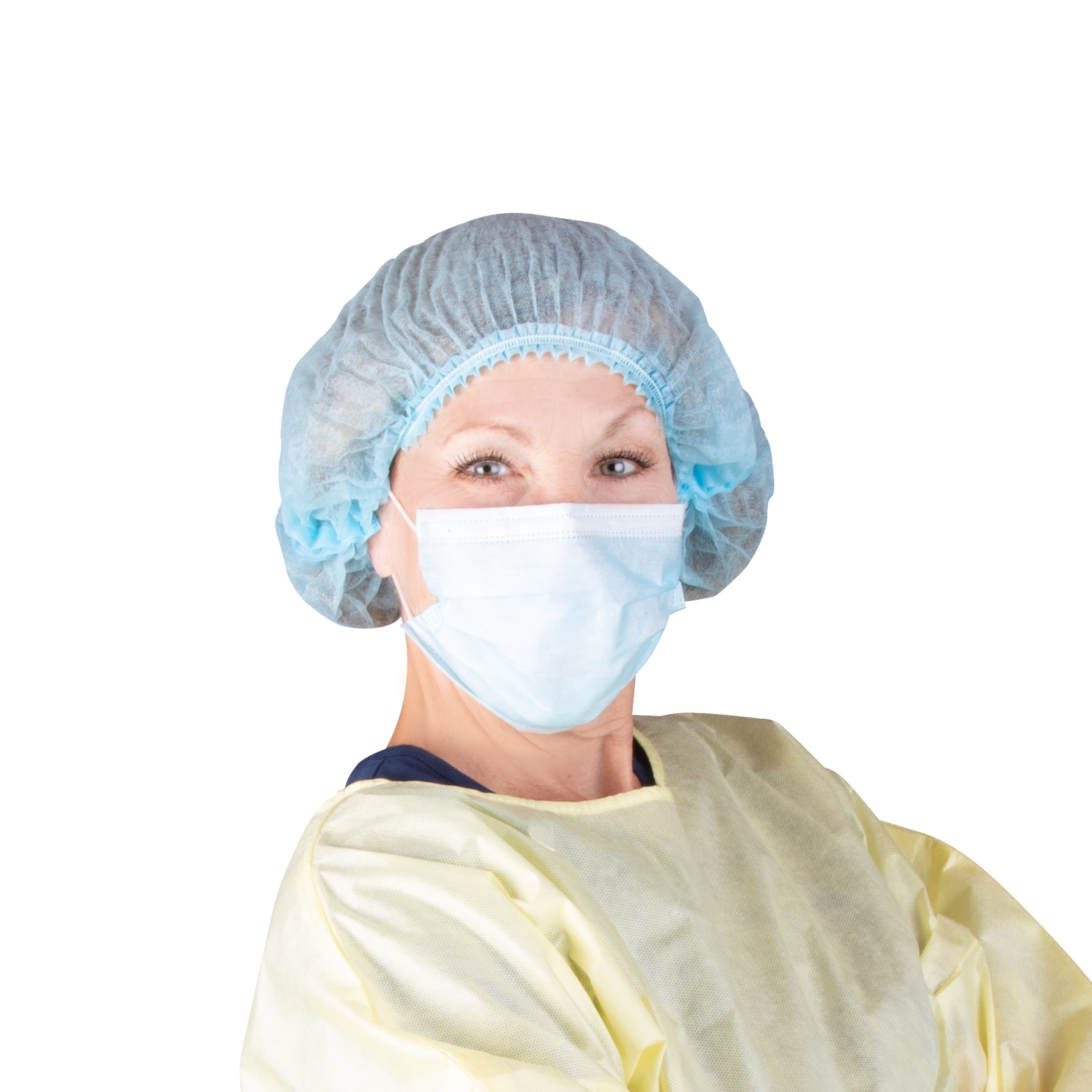 Dukal Corporation-321-10 Bouffant Cap, 21", Accordian, Green, Non-Sterile (100/bg, 10 bg/cs,84 cs/plt)