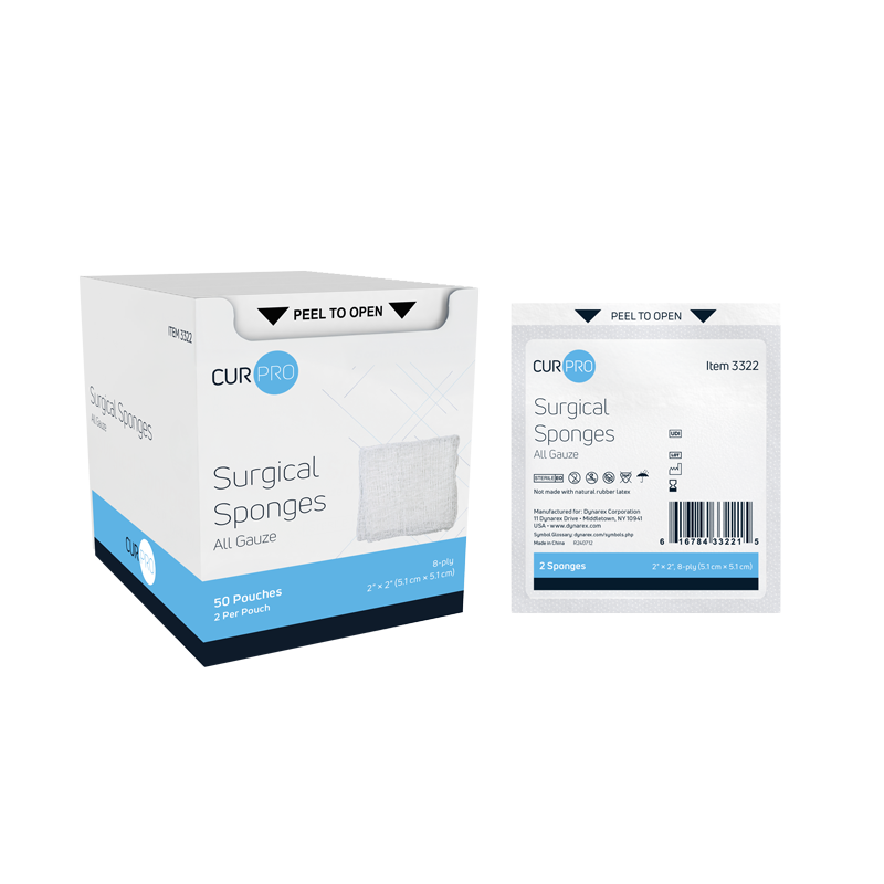 Dynarex X-Ray Detectable Surgical Gauze Sponges & Pads - Sterile