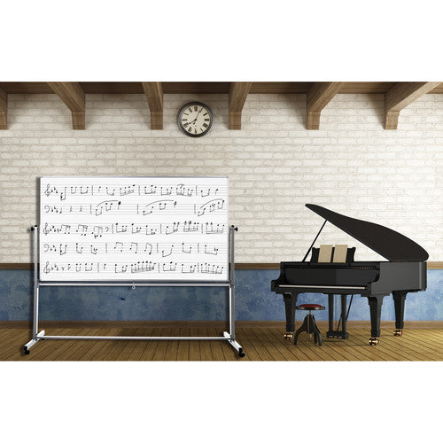 Luxor-MB7248MM 72 x 48" Mobile Double-Sided Magnetic Music Whiteboard