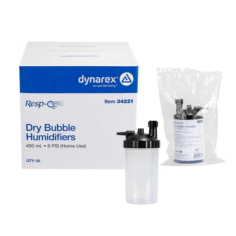 Dynarex-34221 Dry Bubble Humidifier (Home Use) 400 mL - 6PSI (50/cs)