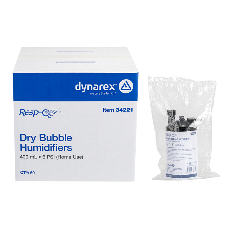 Dynarex-34221 Dry Bubble Humidifier (Home Use) 400 mL - 6PSI (50/cs)