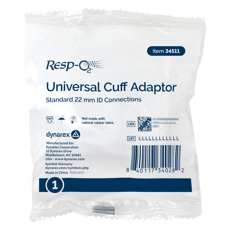Dynarex-34511 Universal Cuff Adaptor Standard 22 mm ID Connections (50/CS)