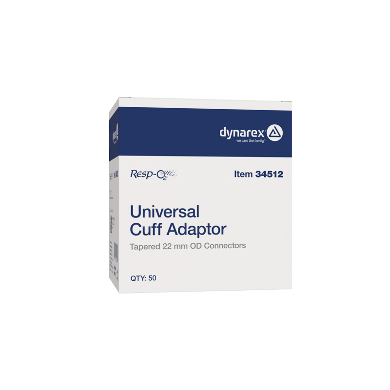 Dynarex-34512 Corrugated Cuff Adaptor, Tapered to Accept 22mm ID Cuff, 50/cs