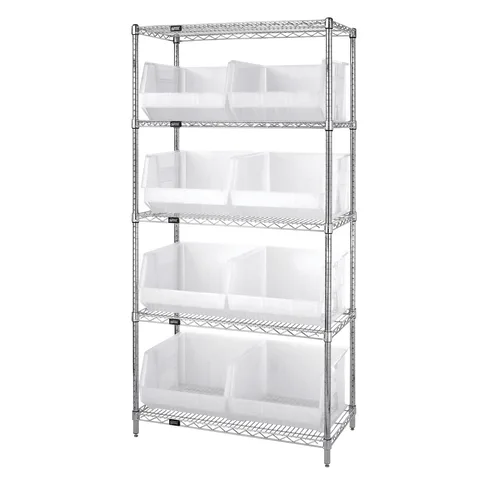 Marketlab Wire Shelving and Organizer Bin Complete Bundles